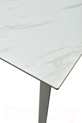 Обеденный стол M-City Cremona 160 KL-99 / DECDF501TKL99BLK160 (белый мрамор матовый/черный)