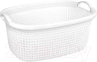Корзина для белья Эльфпласт Paola EP427 (30л, белый) - фото