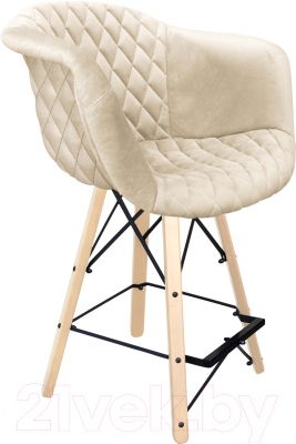 Стул барный Sheffilton SHT-ST31-C4/S80-1 (кремовый/прозрачный лак/черный муар) - фото