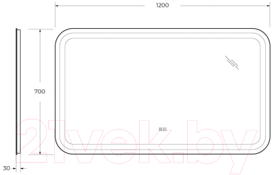 Зеркало Cezares CZR-SPC-STYLUS-1200-700-TCH-WARM