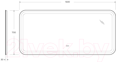 Зеркало Cezares CZR-SPC-STYLUS-1500-700-TCH-WARM