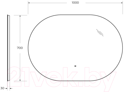 Зеркало Cezares CZR-SPC-VAGUE-1000-700-MOV