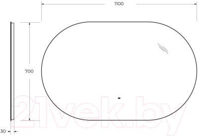 Зеркало Cezares CZR-SPC-VAGUE-1100-700-MOV