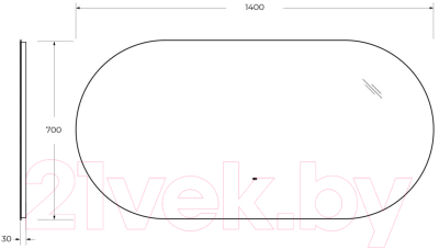 Зеркало Cezares CZR-SPC-VAGUE-1400-700-MOV