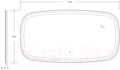 Зеркало Cezares CZR-SPC-MOLVENO-1500-800-MOV