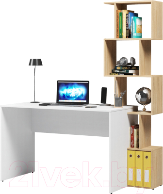 Письменный стол Mio Tesoro Велия МВ-04П (белый/дуб сонома) - фото