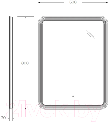 Зеркало Cezares CZR-SPC-DUET-600-800-LED-TCH