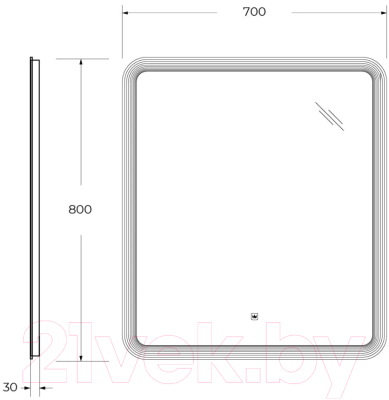 Зеркало Cezares CZR-SPC-DUET-700-800-LED-TCH