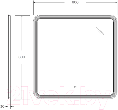 Зеркало Cezares CZR-SPC-DUET-800-800-LED-TCH