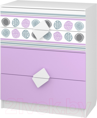 Комод Премиум Рокси (белый/ирис) - фото