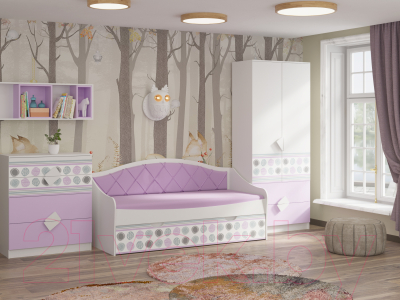 Комод Премиум Рокси (белый/ирис)