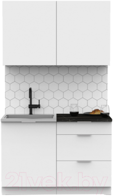 Кухонный гарнитур Интермебель Микс Топ-1 1.2м (белый премиум/тунис) - фото