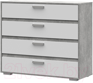 Комод Стендмебель Денвер КМ 01 (белый/ателье светлое) - фото