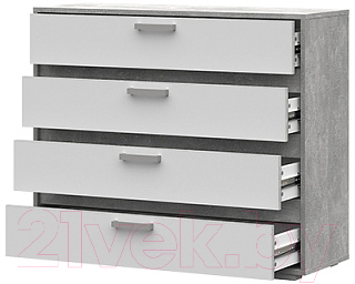 Комод Стендмебель Денвер КМ 01 (белый/ателье светлое)