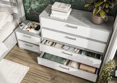 Комод Стендмебель Денвер КМ 01 (белый/ателье светлое)