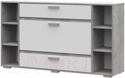 Комод Стендмебель Денвер КМ 02 (белый/ателье светлое) - фото