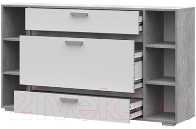 Комод Стендмебель Денвер КМ 02 (белый/ателье светлое)