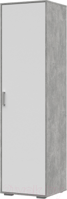 Шкаф-пенал Стендмебель Денвер ПН 01 (белый/ателье светлое) - фото