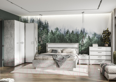 Шкаф-пенал Стендмебель Денвер ПН 01 (белый/ателье светлое)