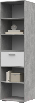 Стеллаж Стендмебель Денвер ПН 02 (белый/ателье светлое) - фото