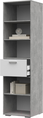 Стеллаж Стендмебель Денвер ПН 02 (белый/ателье светлое)