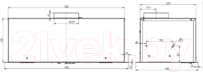 Вытяжка скрытая Elikor Cube 60П-650/235568 (белый/белый)