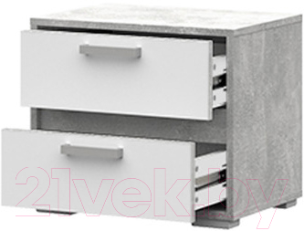 Прикроватная тумба Стендмебель Денвер ТБ 01 (белый/ателье светлое)
