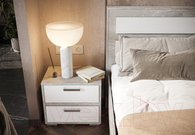 Прикроватная тумба Стендмебель Денвер ТБ 01 (белый/ателье светлое)