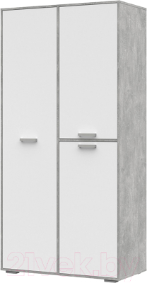 Шкаф Стендмебель Денвер ШК 01 (белый/ателье светлое) - фото