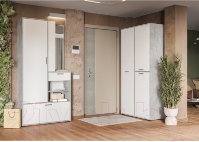 Шкаф Стендмебель Денвер ШК 01 (белый/ателье светлое)