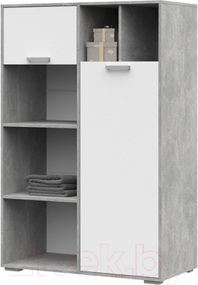 Стеллаж Стендмебель Денвер ШК 03 (белый/ателье светлое) - фото