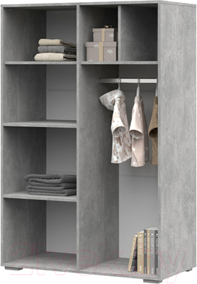 Стеллаж Стендмебель Денвер ШК 03 (белый/ателье светлое)