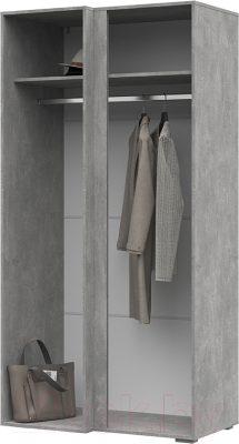 Шкаф Стендмебель Денвер ШК 04 (белый/ателье светлое)