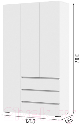 Шкаф Стендмебель Хелен ШК 06 (белый/белый)