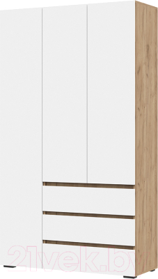 Шкаф Стендмебель Хелен ШК 06 (белый/дуб крафт золото) - фото