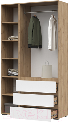 Шкаф Стендмебель Хелен ШК 06 (белый/дуб крафт золото)