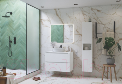 Тумба под умывальник ЗОВ Дион 70 /D70LWP0M9003MKV5-KP13W (белый матовый)