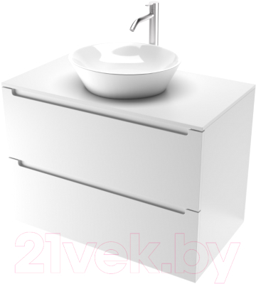 Тумба под умывальник ЗОВ Дион 100 / D100LWP0M9003MKV5-KP13W (белый матовый) - фото