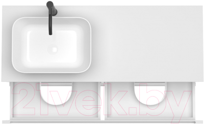 Тумба под умывальник ЗОВ Дион 120 / D120LWP0M9003MKV5-KP13W (белый матовый)