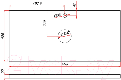 Тумба под умывальник ЗОВ Дион 100 / D100LWP0M9003MKV5-HPL38T (туя/белый матовый)