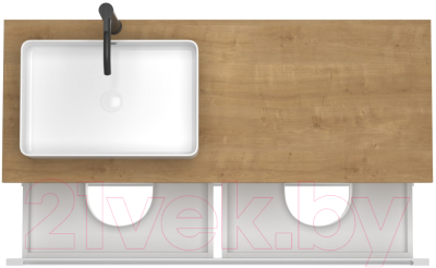 Тумба под умывальник ЗОВ Дион 120 / D120LWP0M9003MKV5-HPL38T (туя/белый матовый)