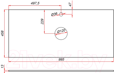 Тумба под умывальник ЗОВ Дион 100 / D100LWPFM1015GKV5-KP13W