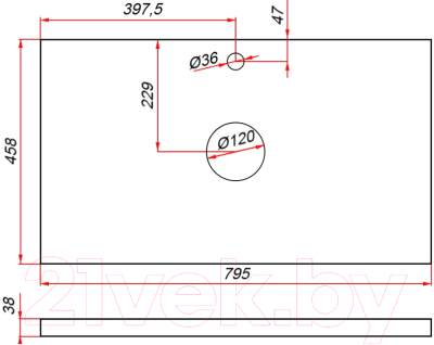 Тумба под умывальник ЗОВ Дион 80 / D80LAFM7015MKV5-HPL38T (туя/графит матовый)