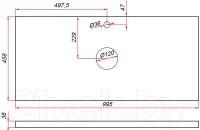 Тумба под умывальник ЗОВ Дион 100 / D100LAFM7015MKV5-HPL38T (туя/графит матовый)
