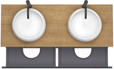 Тумба под умывальник ЗОВ Дион 120 / D120LAFM7015MKV5-HPL38T (туя/графит матовый)