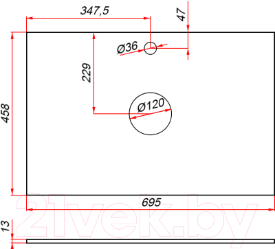Тумба под умывальник ЗОВ Лира 70 / L70MW0MAGVA-KP13W (белый/адриатик)