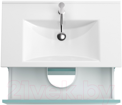 Тумба под умывальник ЗОВ Лира 100 / L100MW0MAGVA-KP13W (белый/адриатик)