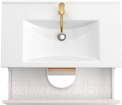 Тумба под умывальник ЗОВ Лира 60 / L60MW0MTGVG-KP13W (белый/тальк)
