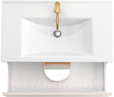 Тумба под умывальник ЗОВ Лира 70 / L70MW0MTGVG-KP13W (белый/тальк)