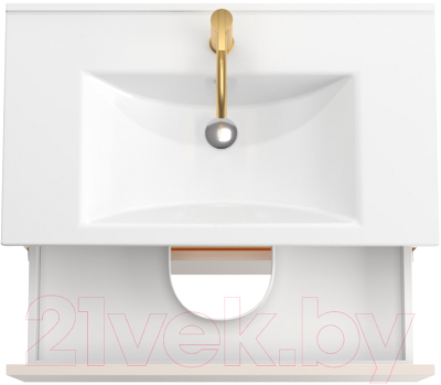 Тумба под умывальник ЗОВ Лира 90 / L90MW0MTGVG-KP13W (белый/тальк)